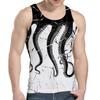 Men's O-Neck Colorful Striped Pattern Printing Tank Tops 3D Printed Vest Loose Sports Fitness  Sleeveless Shirt