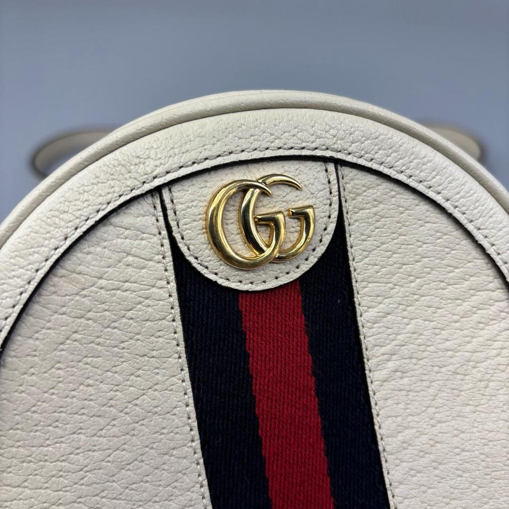 [Pre-Owned] Ophidia Double G Logo Stripe Fabric Mini Backpack - Very Good #W4VCWK