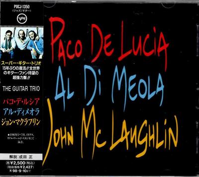 CD PACO DE LUCA AL DI MEOLA JOHN MC  THE GUITAR TRIO POCJ1350 Verve Records 1996 Japan ObiJazz Used