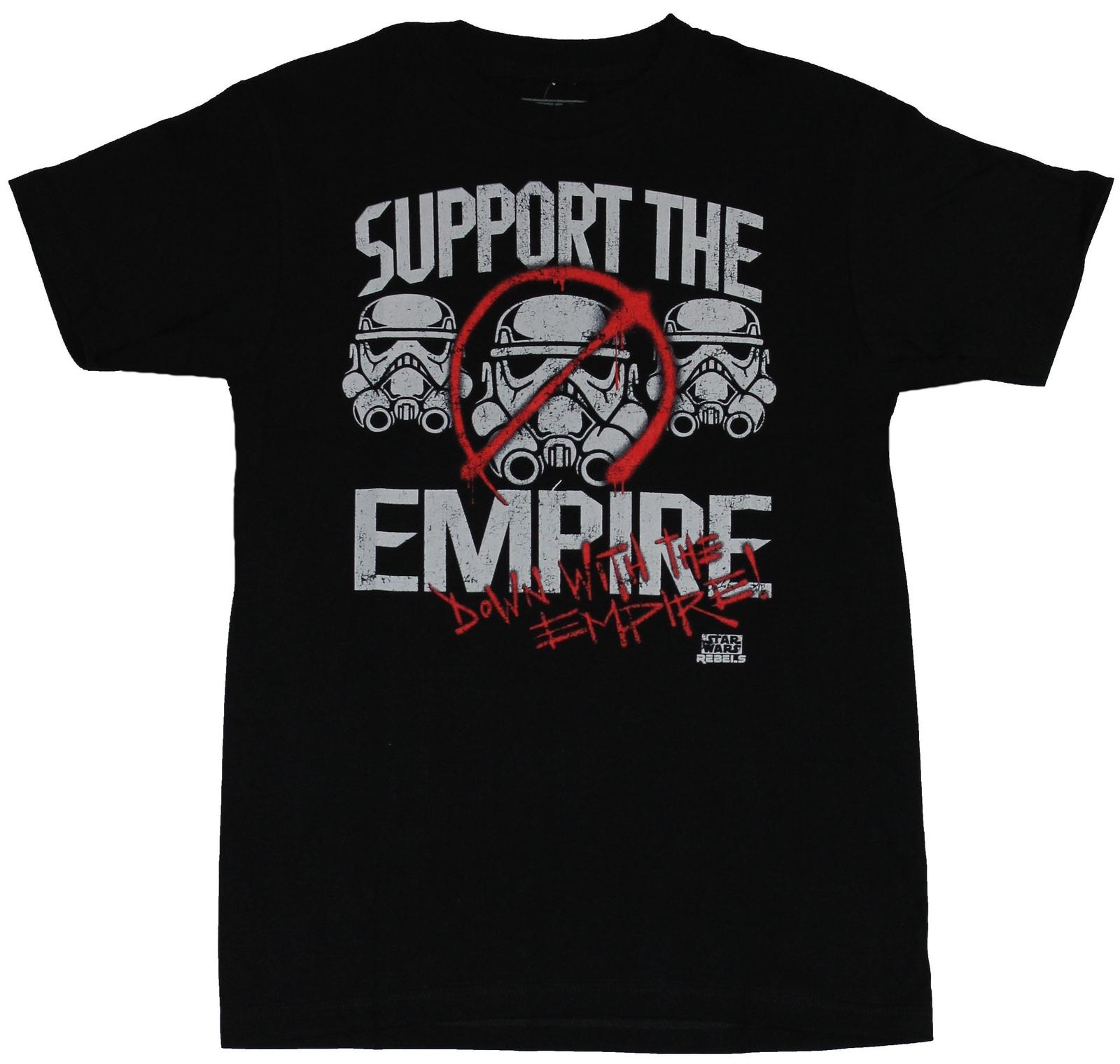Star Wars Rebels Adult New T-shirt Support The Empire Down With Graffiti Pic S