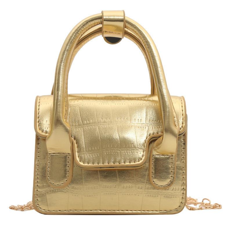 Chic Glossy Mini Crossbody Bag For Women Pu Leather With Stitching Elements