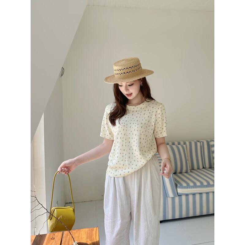 Women s Plus Size Floral Knit Sweater L