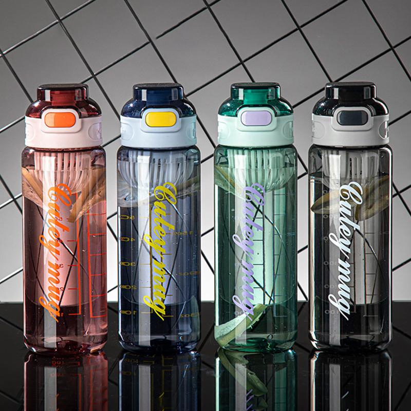 1000Ml Sports Water Bottle Large-Capacity Plastic Water Cup With Scale Portable Outdoor Travel Gym Fitness Jugs Drinking Kettle