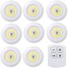 Smart Wireless LED Night Light Dimming Lights Touch Lamp Round with Remote Control for Indoor Kitchen Furniture Cabinet Wardrobe