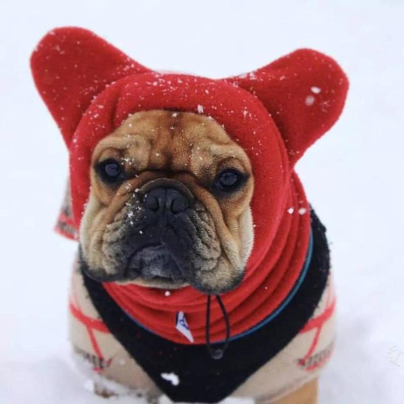 Cute Plush Solid Color Pet Hat For Dogs Versatile Fleece Hooded Accessory For Every Occasion