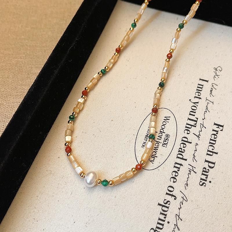 Sweet Dopamine Baroque Pearl Clavicle Necklace - French Fashion Temperament Jewelry for Women