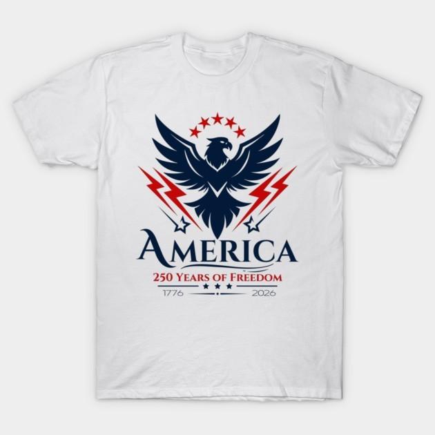 America 250 Years 1776 2026 T Shirt Patriotic USA Graphic Tee Independence Day M