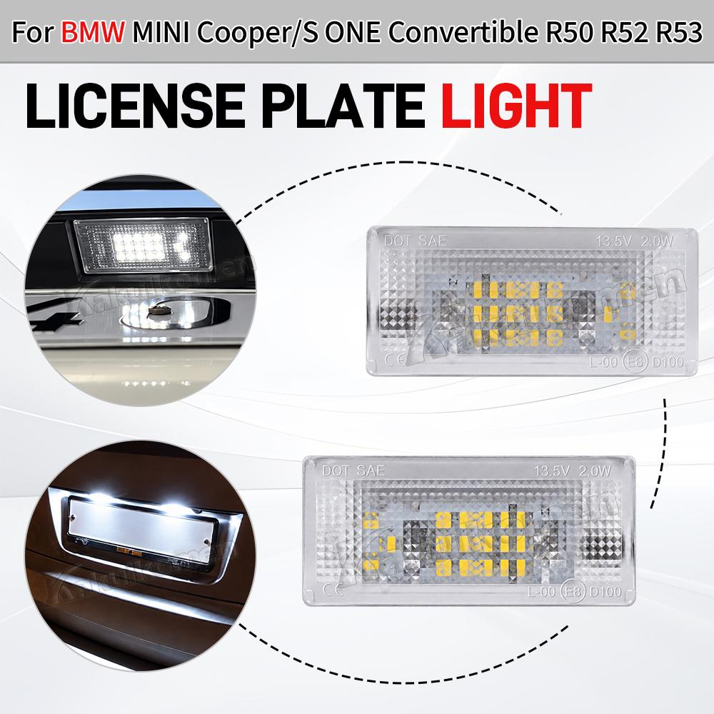 LED License Plate Lights Replacement For BMW Mini Cooper S R53 ONE R50 2001-2006 R52 Convertible 2004-2008 Car Accessories