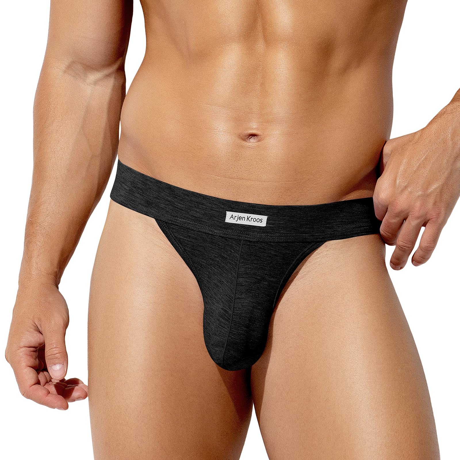 

Arjen Kroos Бикини из бамбука, однотонные внутренние трусы для темного, размер M, мужское Т-образное белье, волокно, гладкое, дышащее, быстросохнущее, тянущееся,