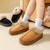 Bag heel cotton slippers women autumn and winter fleece thickened warm thick-soled outer wear non-slip couple plush snow boots
