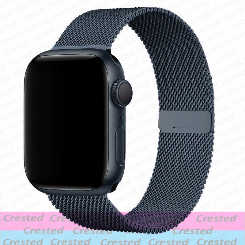 

Straps For Apple Watch Bands 44mm 40 mm 45mm 41mm 49mm 46mm correa Milanese Loop bracelet iWatch series se 7 8 9 ultra 3 2 10 11 S10-42mm 38 40 41mm полночь