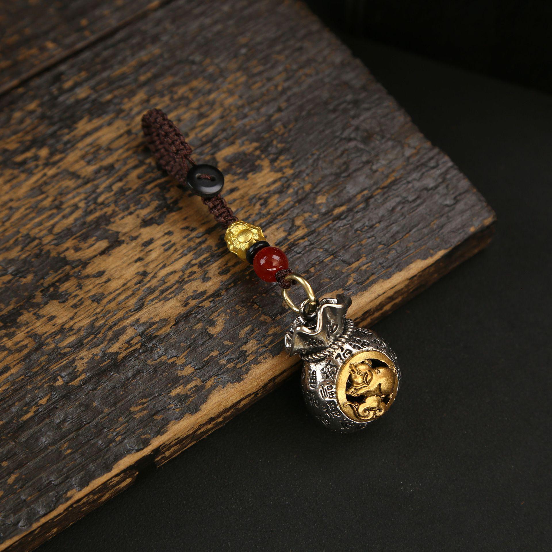 

Брелок-подвеска со знаком зодиака для мужчин и женщин - серебряный сплав, талисман на удачу в китайском стиле