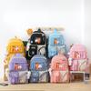 Canvas Rucksack Set Damen Farbkontrast Rucksack Junior Senior High School Schüler Schultasche