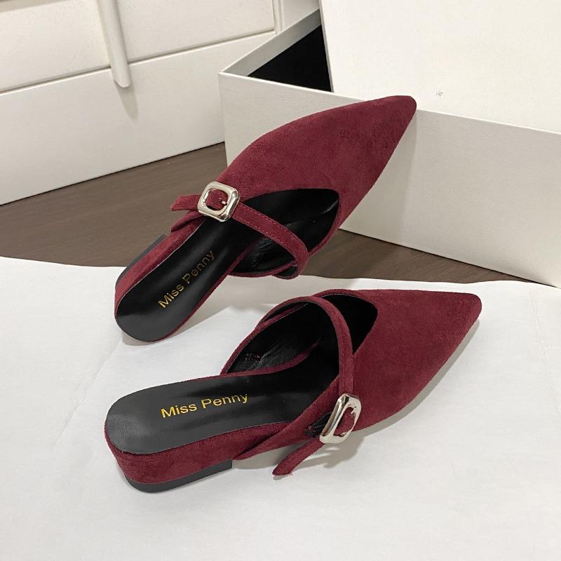 2026 Spring Designer Women Mules Slippers Elegant Thick Heel Party Slides Street Style Ladies Comfort Cover Toe Slip On Shoes