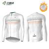 Mens Winter Thermal Cycling Jersey Long Sleeve Fleece Windproof Bike Top Road
