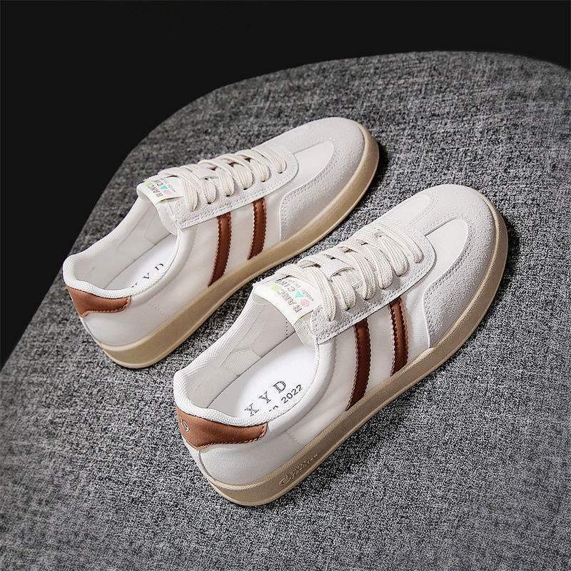 Dexun Shoes 2025 Spring New Little White Shoes Women's Retro Versatile Student Flat-bottomed Sports and Leisure Board Shoes Forrest Gump Shoes
