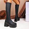 Damen Stiefel mit weiter Weite und runder Zehenpartie, High Heel Plateau Stiefeletten, Europäische Mode Stiefeletten für Damen