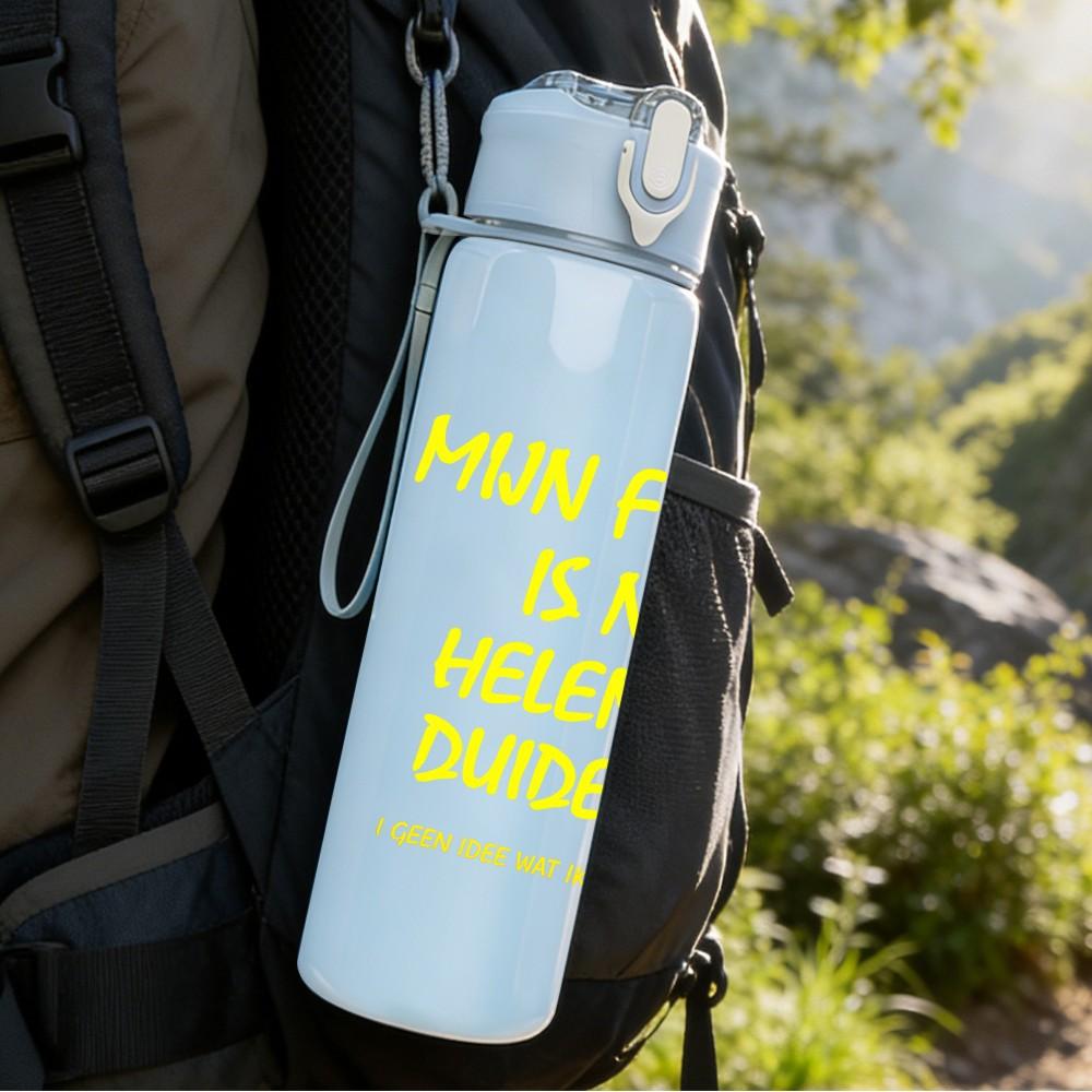 1PC Man Function Not Helmut Slogan Print 750ml Color Plastic Sports Water Bottle Leakproof Flip Straw Lid Suitable for Sports Office Home Use