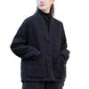 25 Winter women's clothing new ramie quilted vertical grid shawl collar disc buckle cotton-padded warm cotton-padded jacket short cotton-padded jacket