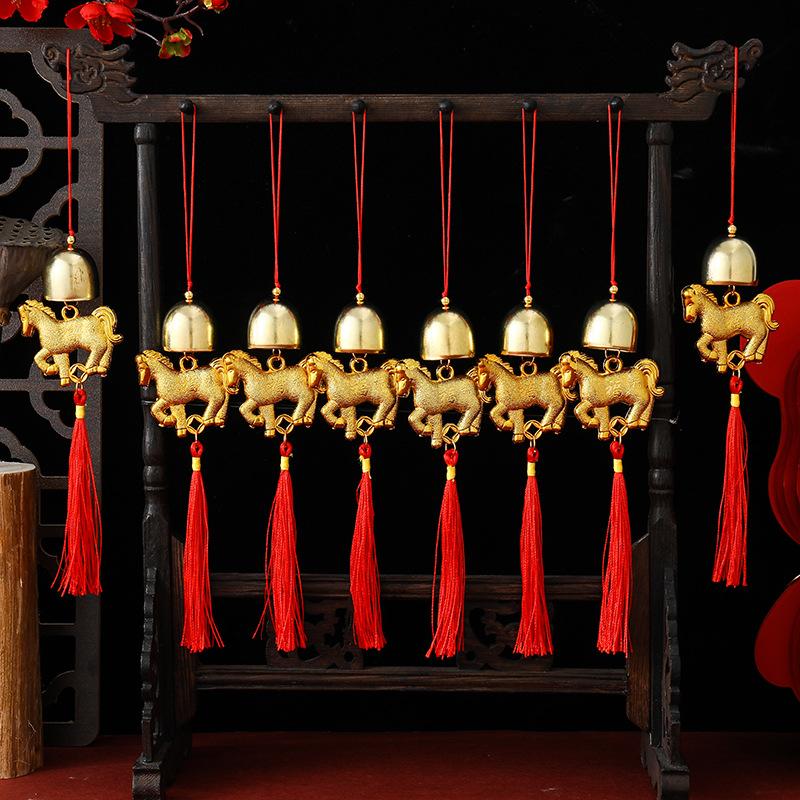 1/8 Pcs 2026 Year Of The Horse Wall Hanging Ornament New Year Lucky Decor Outdoor Housewarming Green Plant Potted Small Pendant