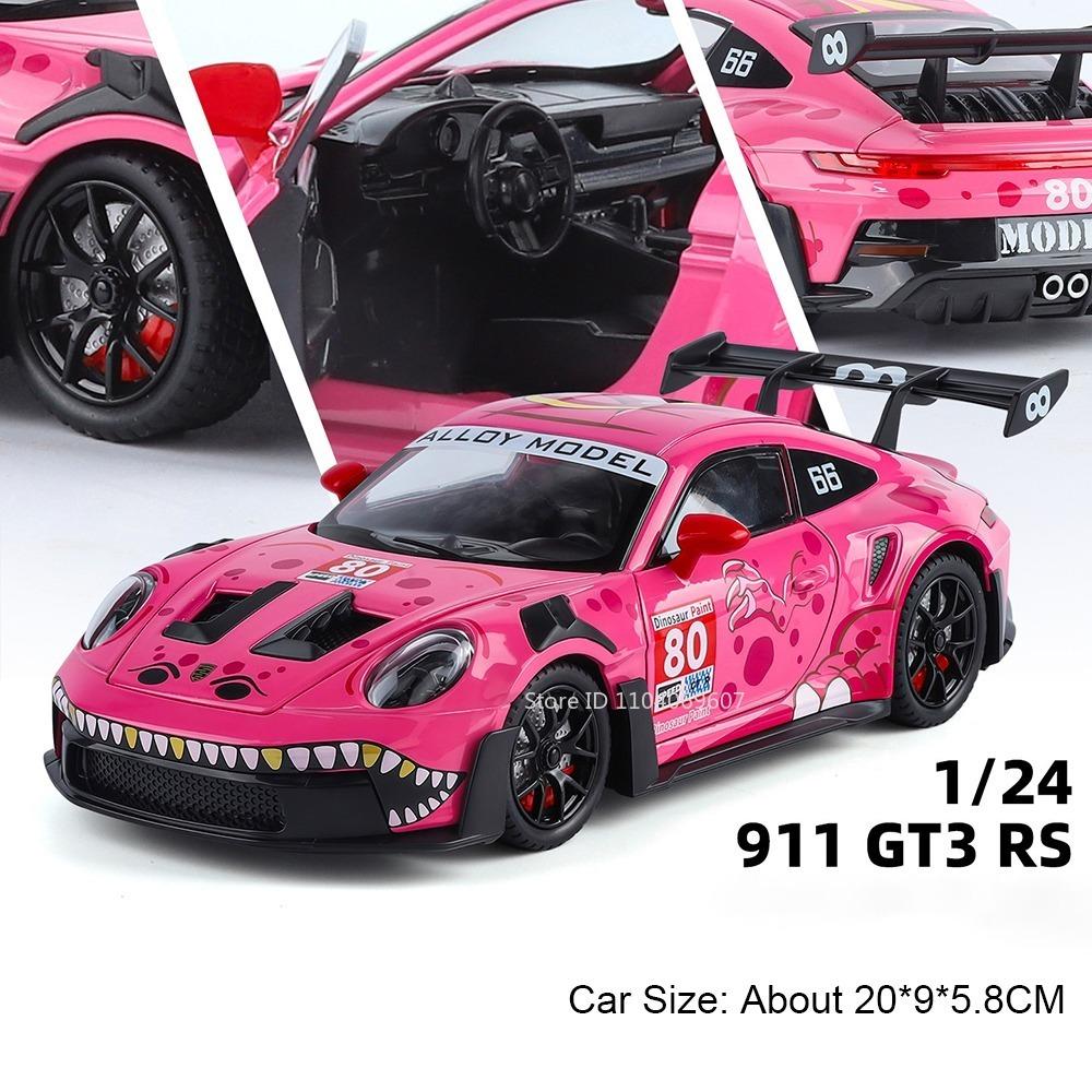 1:24 Scale 911 GT3 RS Miniature Sports Car Model Toys Alloy Diecast Doors Opened Pull Back Shock Absorption Simulation Supercars