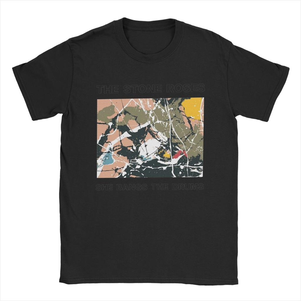 Men The Stone Roses She Bangs The Drums T Shirts Pure Cotton Clothing Funny Short Sleeve Crewneck Tees Party T-Shirts