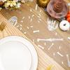 Halloween Skeleton Print Table Runner Shimmering Decoration Wrinkle Resistant Mesh Tablecloth for Dinner Party Setups