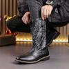 38-48 Winter Cowboy Boots Men's Black Brown High Top Waterproof and Durable Training Boots Business Chelsea Boots