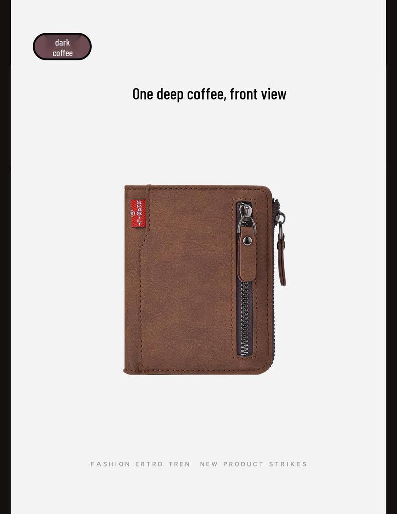 Men's Large Capacity Multifunctional Zipper Wallet with Multiple Card Slots and Coin Purse