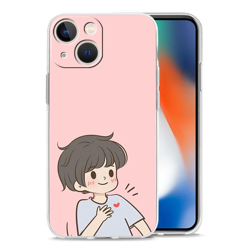 Phone Case For iPhone 17 Cases iPhone Air 16 15 12 13 14 Pro Max 7 8 Plus 16Pro iPhone11 Soft Cover Cute Boy Girl Couple