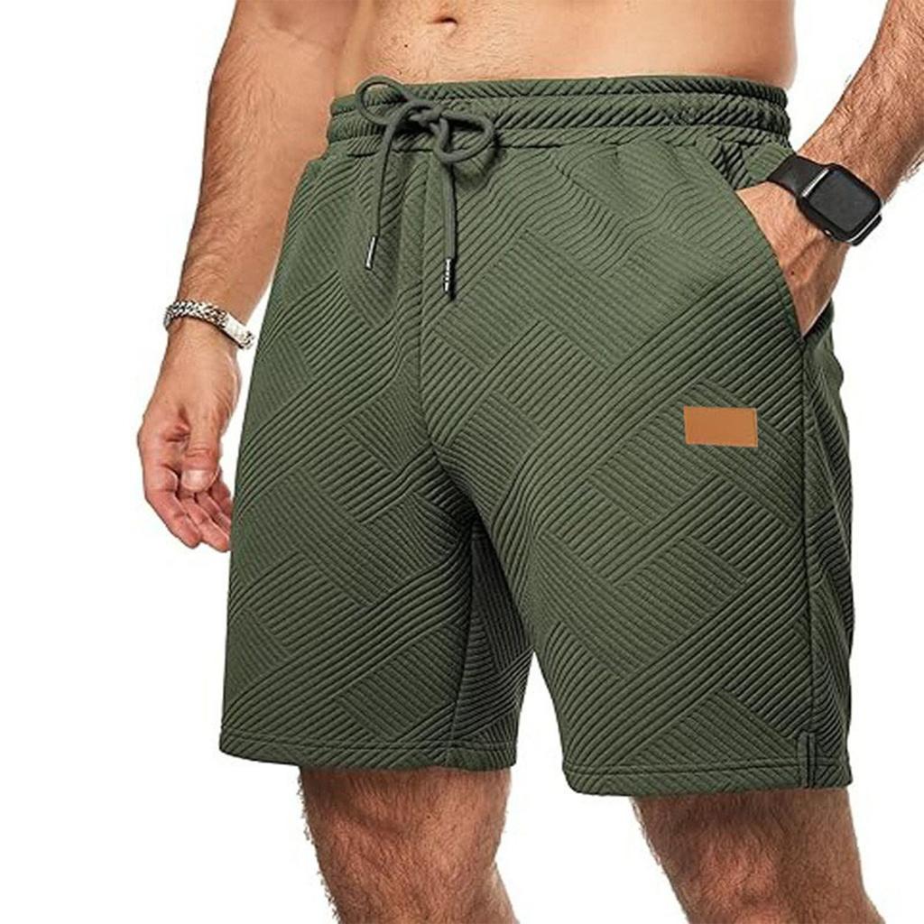 Men's Mid Length Shorts With Pockets Elastic Waist And Drawstring Perfect For Summer Beach Vacations