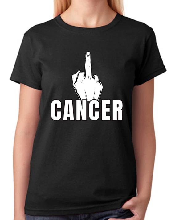 Middle Finger F You Cancer Statement Ladies T-Shirt Bold Awareness Tee XXXXL