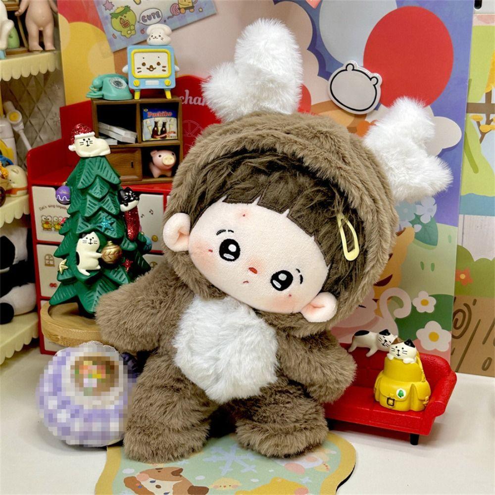 Mini Idol Doll Outfit Cartoon Doll Overall Suit Cute Cotton Doll Clothes for 10cm/20cm Cotton Doll