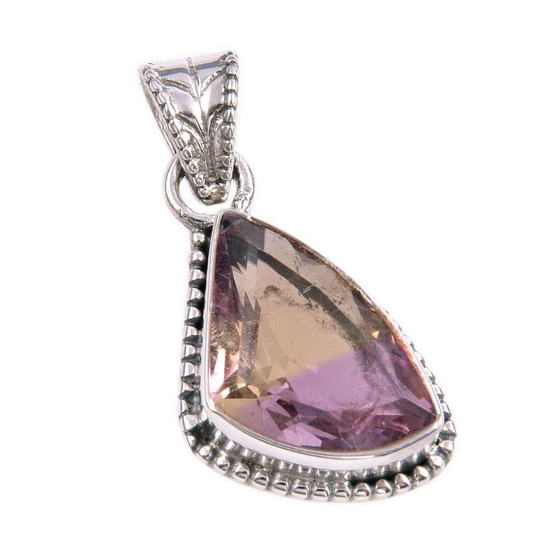 Natural Ametrine Gemstone Handmade 925 Solid Sterling Silver Pendant 1.25" f6e69