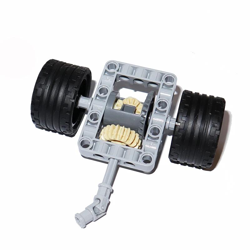 Non-Toxic Building Blocks Drive Car Front Back Suspension Steering System Differential Gears Self-Locking Bricks Moc Technical Parts
