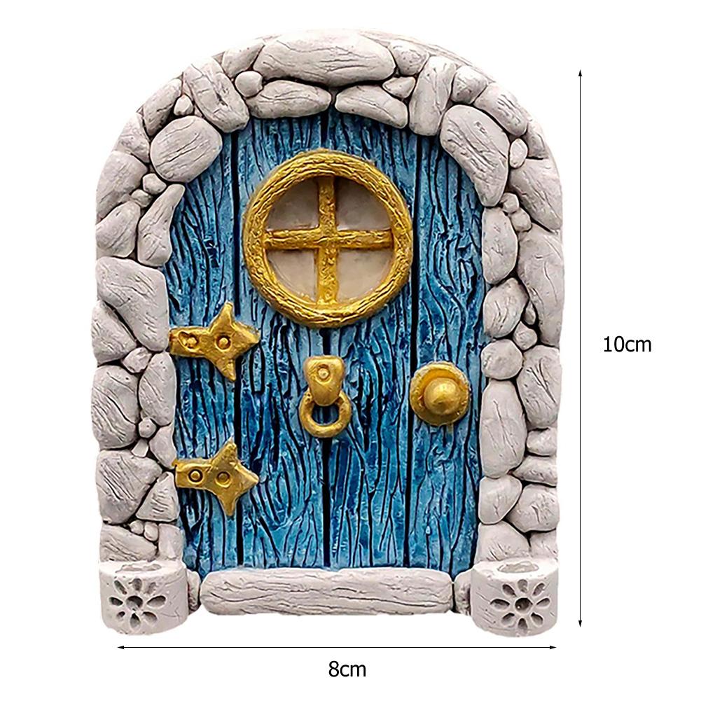 1/6 Pcs Mini Fairy Elf Door Wooden Landscape Dollhouse Interior Wall Garden Sculpture Door Craft Decoration Dollhouse Accessorie