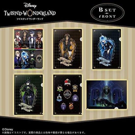 Disney Twisted Wonderland Clear File Set B Set 6 Sheets Visual B Group/Leona Kingscholar/Idia Shroud/Maleus Draconia/Emblem/Key