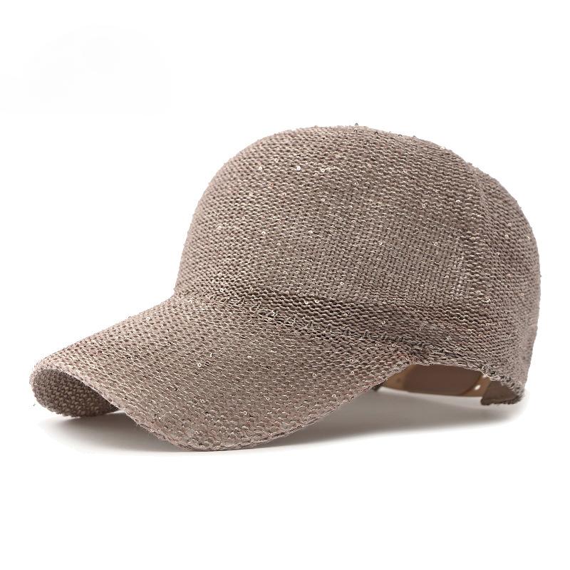 Fashion Sequined Mesh Cap Summer Breathable Hard Mesh Baseball Cap Women's Outdoor Sunscreen Visor