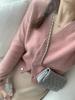 2025 Women's Autumn/Winter Wool V-Neck Cardigan - Solid Color, Versatile Knit Sweater, Loose-Fit Outerwear