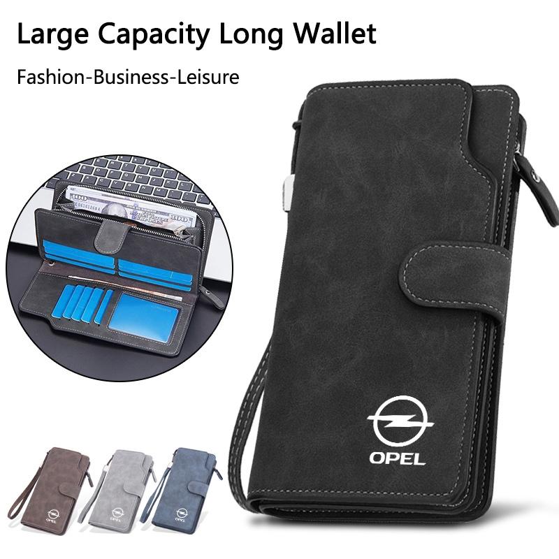 Car Large Capacity Long Wallet Credit Card Document Key Bag For Opel Astra GTC Insignia Antara Meriva Zafira Vectra Mokka Corsa