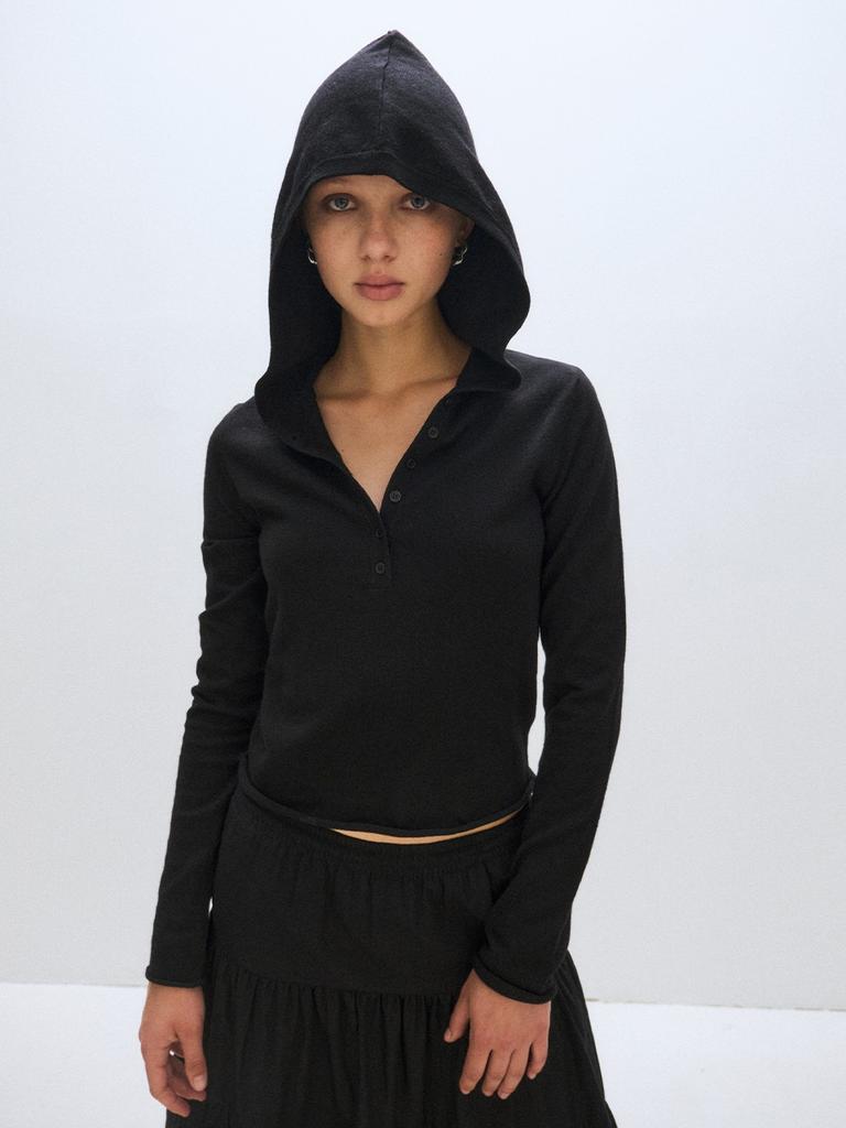 Peullijeupeulojegteu Open Hood Knit, Black
