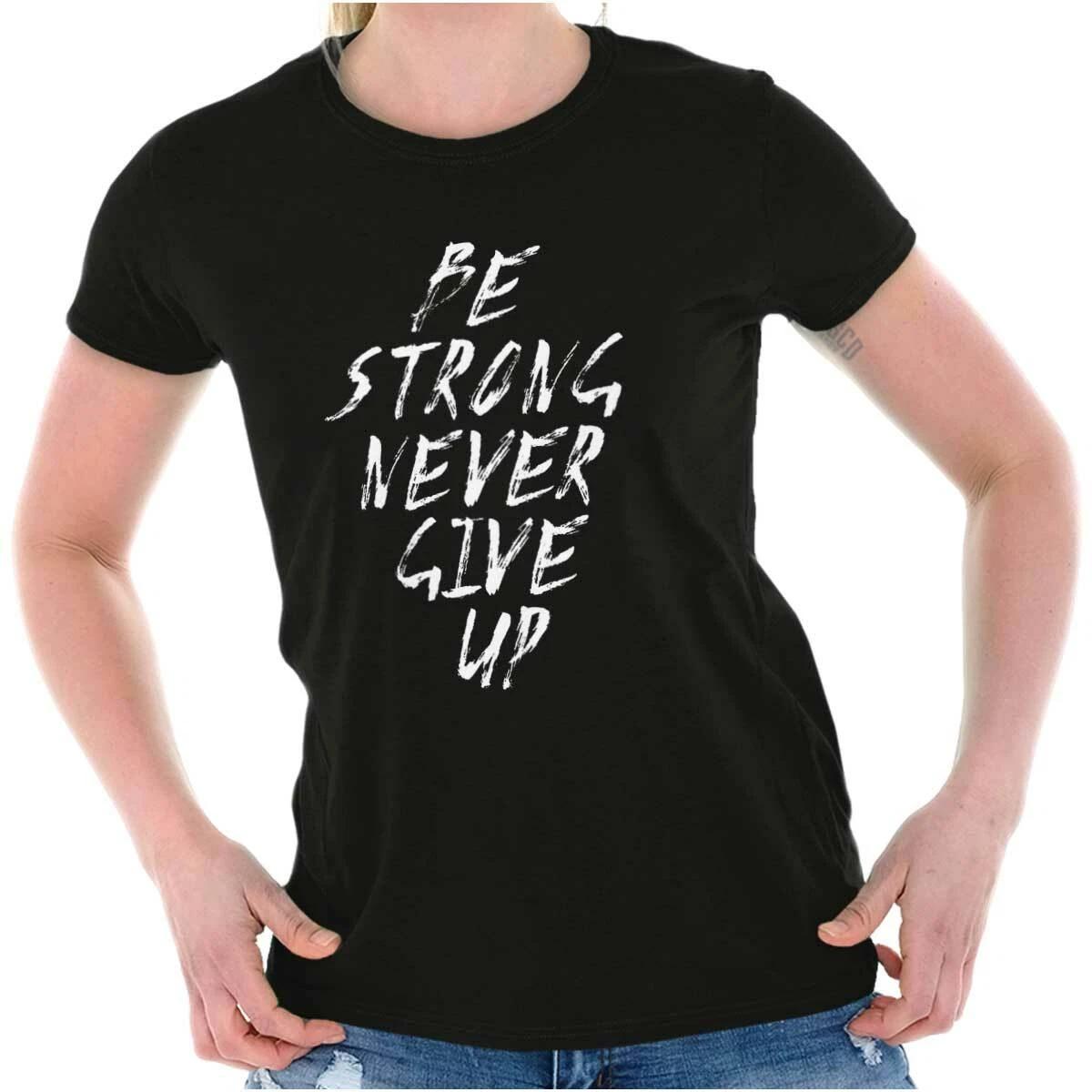 Be Strong Yoga Fitness Gym Motivation Gift Womens Top Junior Graphic Tee M