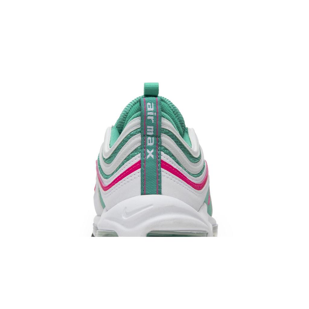 Nike Air Max 97 Grade School 'South Beach' (Unisex) White / Pink Blast-Kinetic Green Kids' Running Shoes 921522 101