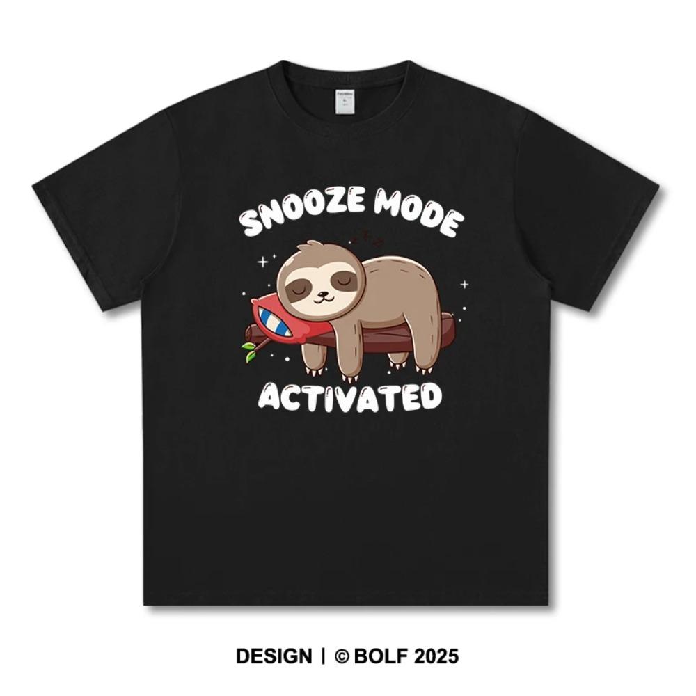 

Футболка с принтом «Режим сна активирован» 100% хлопок, свободные футболки с принтом для мужчин и женщин, летние топы Lazycore Streetwear XXXXXL чёрный