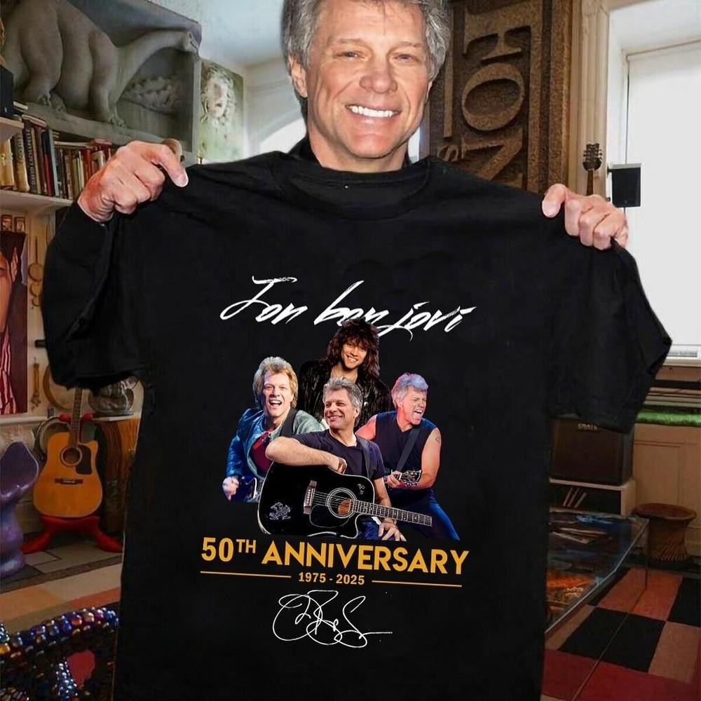 

New Bon Jovi 50th anniversary Gift For Fans Unisex S-5XL Shirt SS201 Unisex T-Shirt S