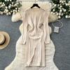 Autumn Winter Women Casual Full Sleeve Twist Knitted Sweater Short Pullover Sheath Dresses