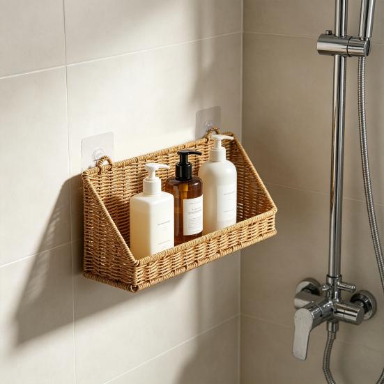 Étagère de rangement avec crochets Panier mural Grand design ventilé Panier compact pour cuisine salle de bain