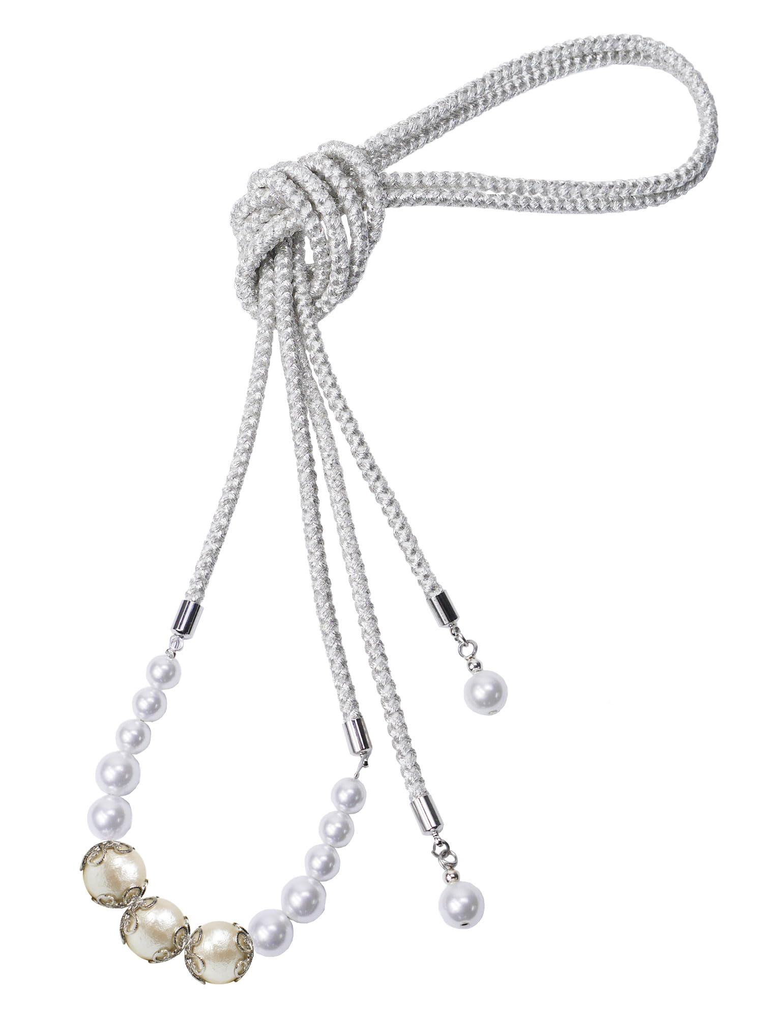 

[NISHIORI] Color Pearl Yukata Decorative Cord, 6 Colors: Muted Colors (White, Off-White, Blue, Purple, Cream, Beige, Silver) - Obi-jime (Sash Cord)