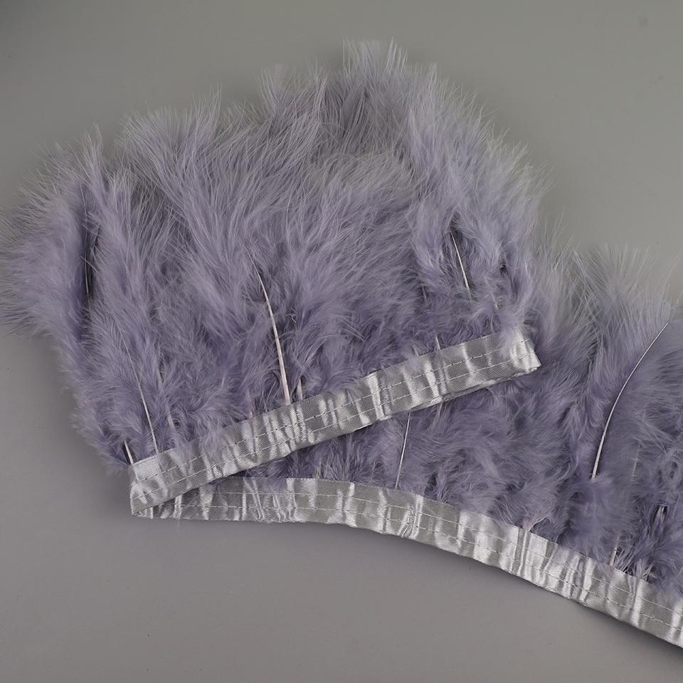 FeatherTurkey Feather Fringe 4-6inch Colorful Marabou Feather Tape for Handiwork Clothes Dress Handmade Cloth Strap Home Decoration