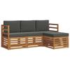 Outdoor Sofa Set with Cushions 4 Pcs Natural and Anthracite
